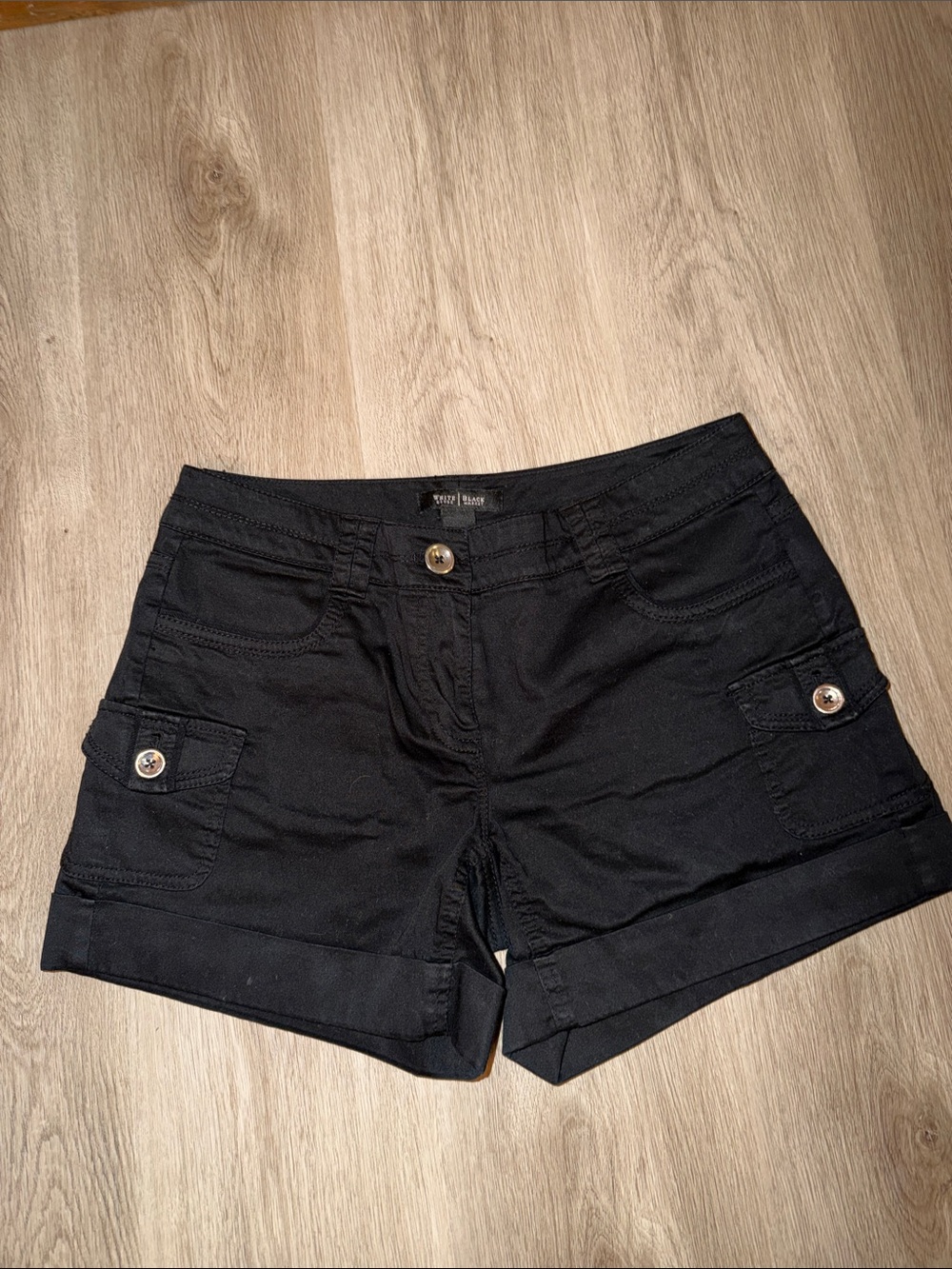 White House Black Market Black Cargo Shorts with Button Pockets